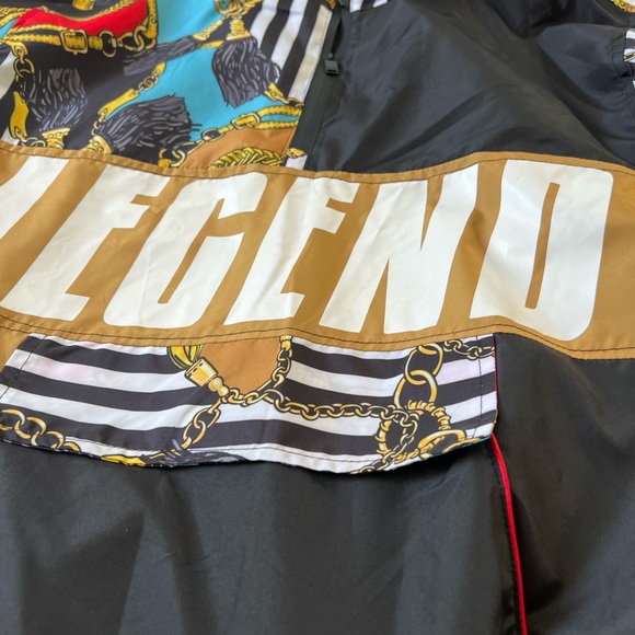 Large Encrypted Legend Hoodie Windbreaker Half Zip Flap Pocket Mens Hooded - Picture 11 of 16